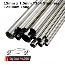 15mm x 1.5mm Stainless Steel (T304) Tube - 1250mm Long