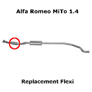 Alfa Romeo Mito 1.4 2010-15 Exhaust Repair Flexi Flex Replacement for ...