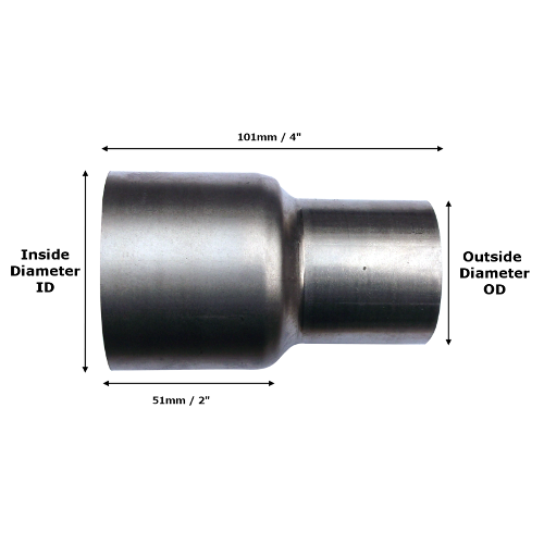 All Size Exhaust Reducer Sleeve Pipe Swaged Adapter Flared Connector ...