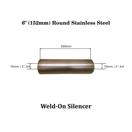 Bore 70mm 6/" x 14/" Weld On Stainless Steel Silencer Exhaust Box Body 2/" 3//4/"
